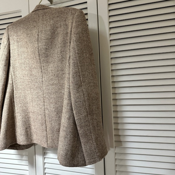 Vintage Burberrys Harris Tweed Jacket Beige Tan Small - Picture 13 of 16